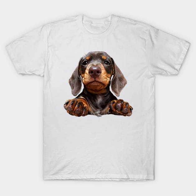 Dachshund Chocolate Tan Pup T-Shirt by ElegantCat